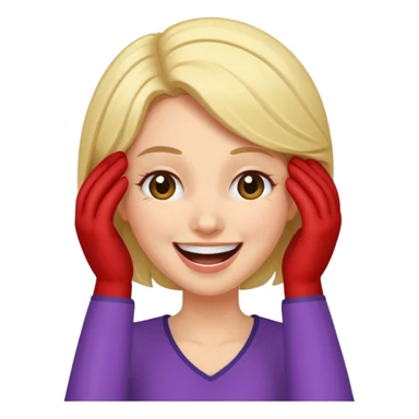 Woman with hand to her head laughing super hard  sticker