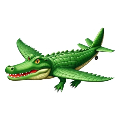 crocodile with big airplane wings instead of arms  sticker