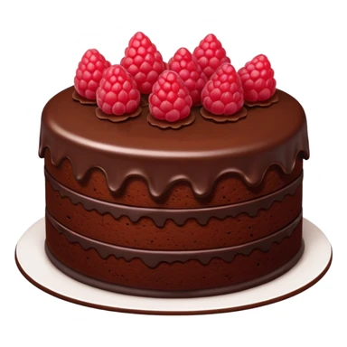 chocolate cake with raspberries on top sticker