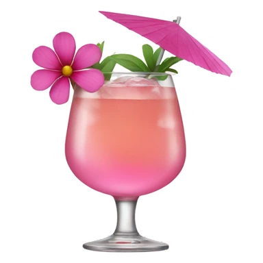 Cocktail with pink flowers sticker