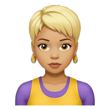 Tionne T-Boz Watkins short blonde hair, yellow tank top sticker