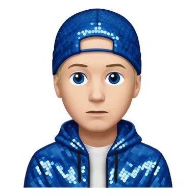 Eminem with blue sequin outfit sticker