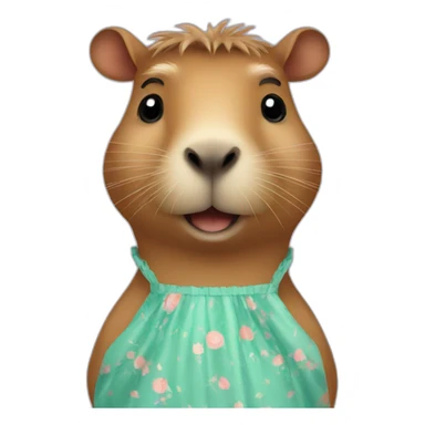 Capybara in a dress sticker