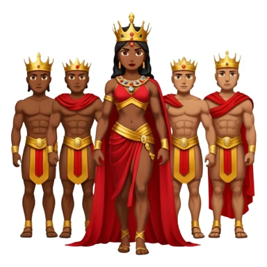 group of trojans being led by a woman queen sticker