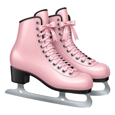 two pastel pink ice skates with bows sticker