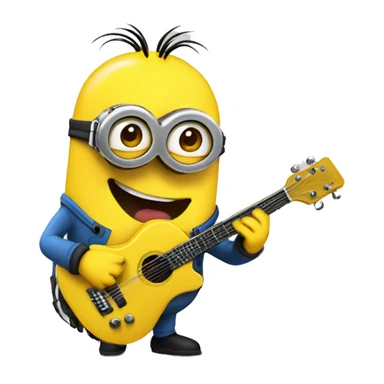  Un minion qui joue de la guitare électrique  sticker