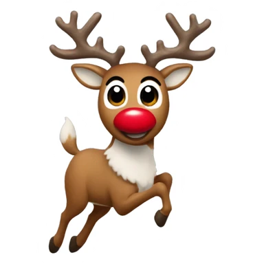 Rudolph the red nosed reindeer flying  sticker