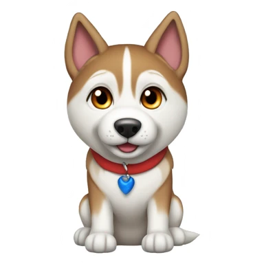 Red Siberian Husky with blue eyes Christmas full body sticker