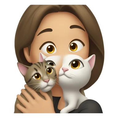 cat kissing women sticker