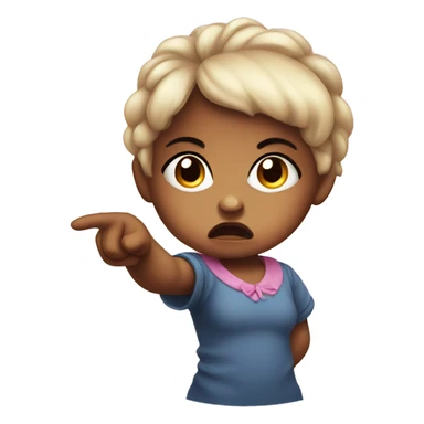 angry baby girl pointing with hand sticker