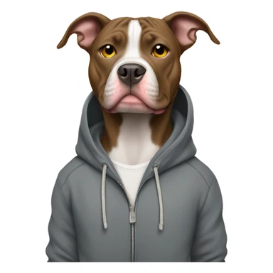 Pitbull wearing a hoodie sticker