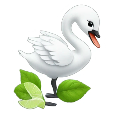 baby swan drinking mojito sticker