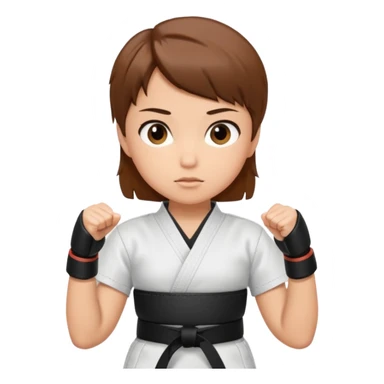 karate girl with black belt and brown short hair sticker