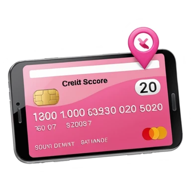 pink credit score check sticker