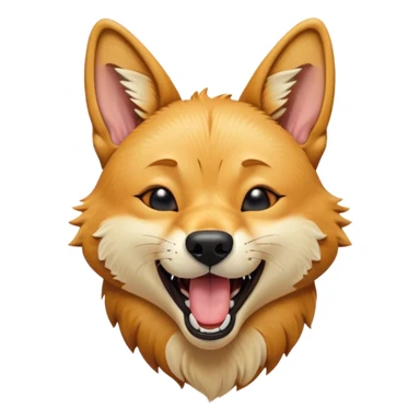 Cinematic Cute Yawning Dingo Portrait Emoji, Head tilted slightly with a dramatic, wide-open yawn, showcasing a soft, sandy fur with gently drooping ears and round amber eyes barely open in drowsy contentment, Simplified yet irresistibly adorable features, highly detailed, glowing with a soft, cozy glow, high shine, relaxed yet expressive, stylized with a touch of wild charm, bright and endearing, soft glowing outline, capturing the essence of a sleepy yet affectionate dingo, so drowsy it feels like it could stretch out of the screen and curl up for a nap! sticker