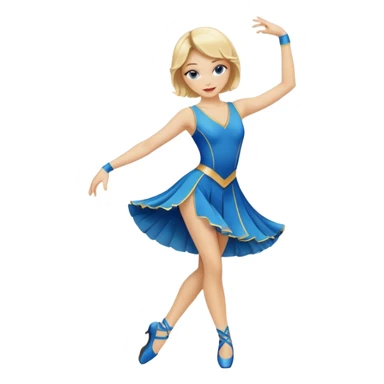 blue jazz style dance costume on blonde sticker