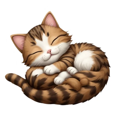 dark brown tabby and white kitten sleeping upside down on its back sticker
