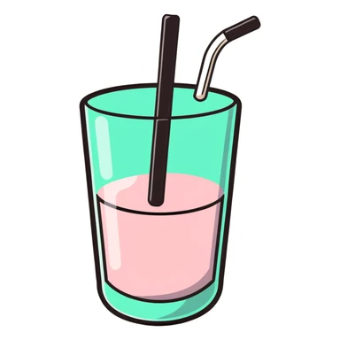 silhouette of a glass with a straw covered by a question mark sticker