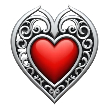 Can you make a heart with a gothic design, I want black and blood red colors . I want the letter I in the middle of the heart sticker