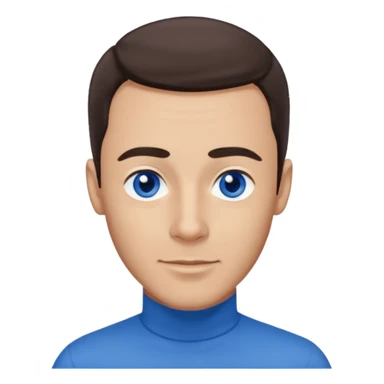 Anthony Wiggle of The Wiggles with light skin, dark brown hair, blue eyes, blue skivvy shirt sticker