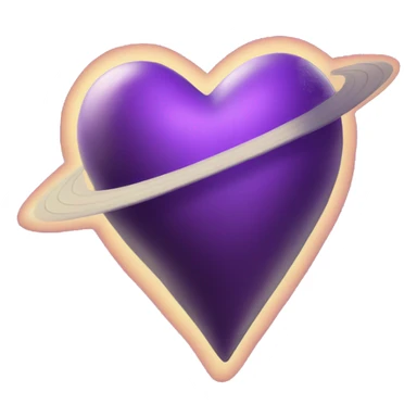 heart shaped purple saturn sticker