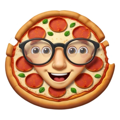 talking pizza face with glassess sticker