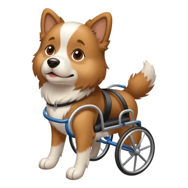 Dog in wheelchair with no arms sticker