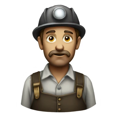 Victorian era worker miner man sticker