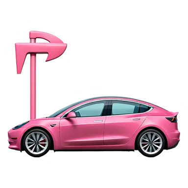 intensive Pink color Tesla model 3 SIDE VIEW  sticker