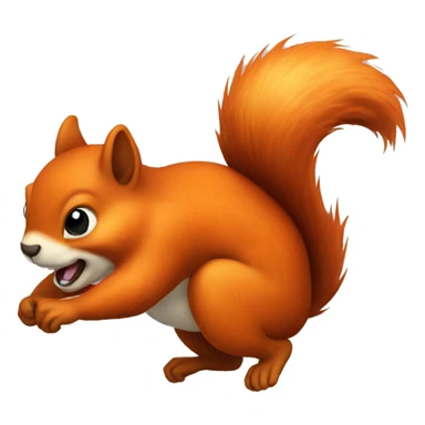 jumping orange burnt squirrel sticker