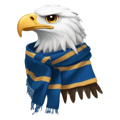 eagle head with a striped ravenclaw hogwarts winter scarf sticker
