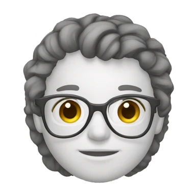 medica de oculos com cabelo enrolado sticker