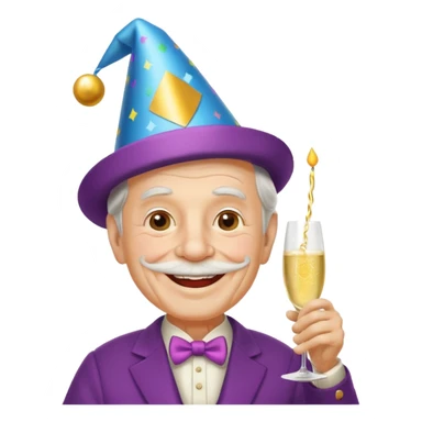 Old man partying sticker