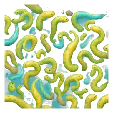 Leech with caudal sucker and colorful patterning sticker