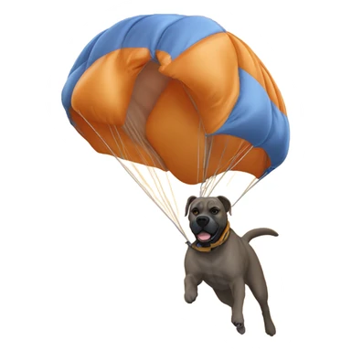 An orange-colored Cane Corso gliding from a parachute. sticker