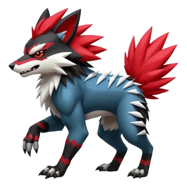 Shiny furry cool Zeraora-Zoroark-Obstagoon-fusion sticker