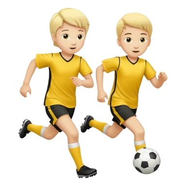 kids play soocer in yellow dress, boys sticker