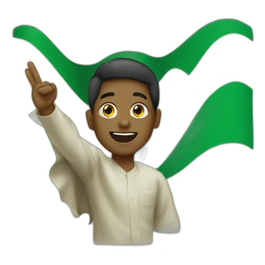 waving nigerian flag sticker