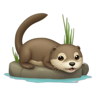 Loutre qui nage sur le dos sticker