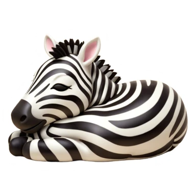 Meme-Worthy Cute Sleeping Zebra Portrait Emoji, Head resting peacefully with a contented smile, showcasing a lean, graceful build and a luxuriously soft striped Fur, eyes shut in a serene, restful nap, Simplified yet hilariously adorable features, highly detailed, glowing with a soft, drowsy light, high shine, relaxed and utterly lovable, stylized with an air of playful laziness, bright and heartwarming, soft glowing outline, capturing the essence of a comically sleepy zebra, so meme-worthy it feels like it could instantly become the next viral sensation of adorable slumber! sticker