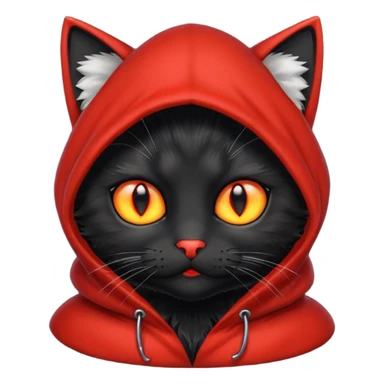 Black Cat with red hood sticker