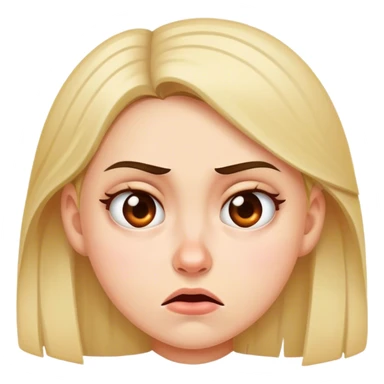 A girl with a disgusted face sticker