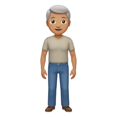 Clothed mature man staning, facing viewer, grabbing his crotch sticker