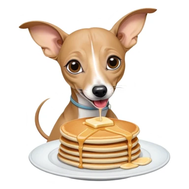 Grey without any white Italian greyhound eating pancakes sticker