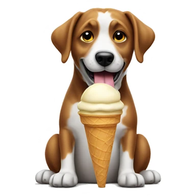 Dog holding ice cream cone sticker