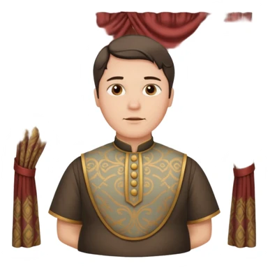 pregnant man with parted middle hair (curtains)   and in a roman collar  sticker