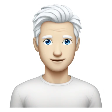 handsome pale man with blue eyes and white hair sticker
