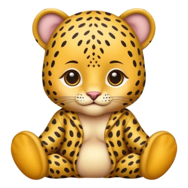baby with leopard patterned clothes sticker