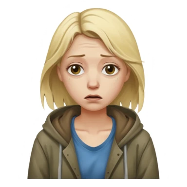 a homeless blonde woman sticker