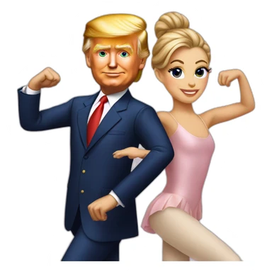 Trump and biden are ballet dancers sticker